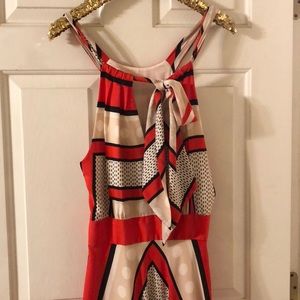 Cute flowy printed maxi with bow tie back at neck